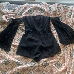 Selfie Leslie black, strapless romper. Worn once in perfect condition.